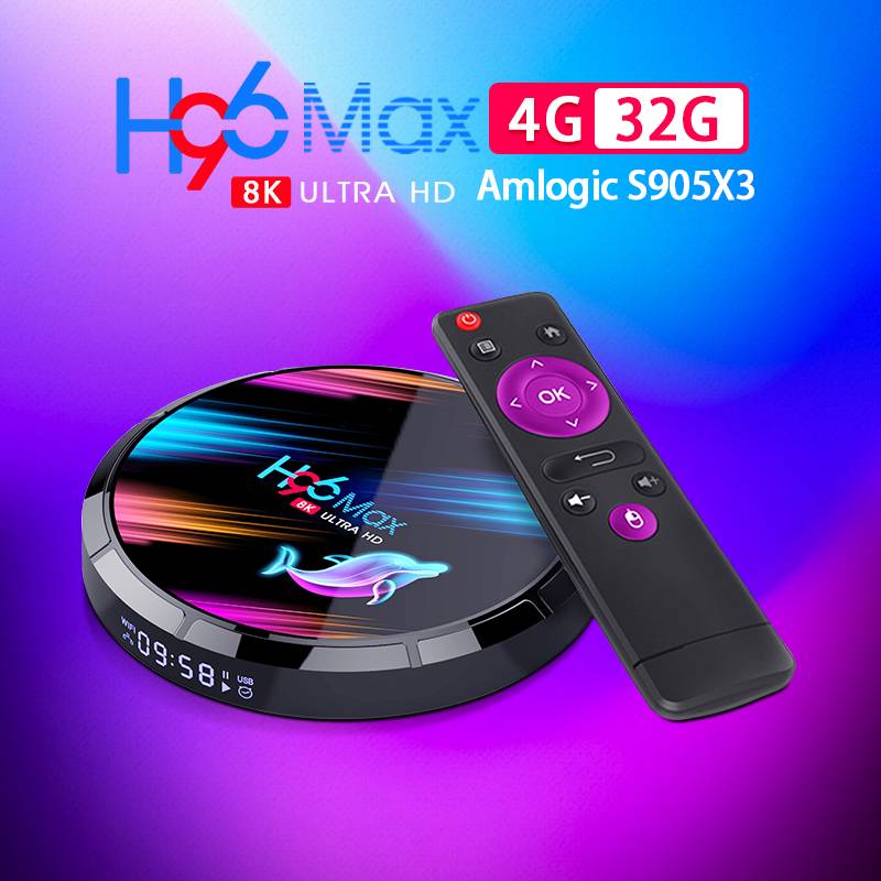 H96Max X3 4GB 32GB 8K Amlogic S905X3 h96 max android tv box 9.0 Set Top Box