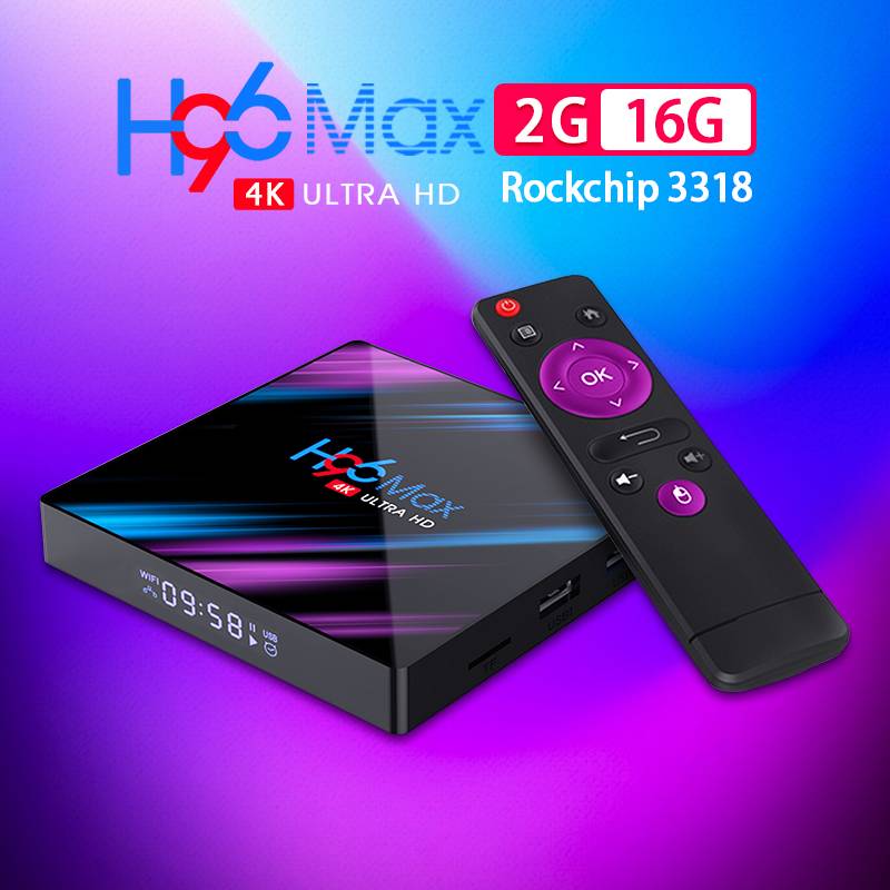 Cheapest RK3318 2GB 16GB H96 Max smart tv box android 10.0 Set Top Box  