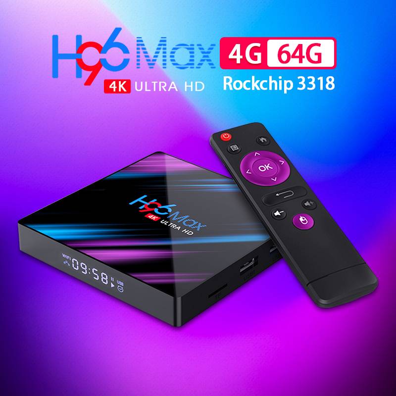 H96 Max RK3318 Android 10.0 Set Top Smart 4K TV Box 4gbram 64grom hd set top box