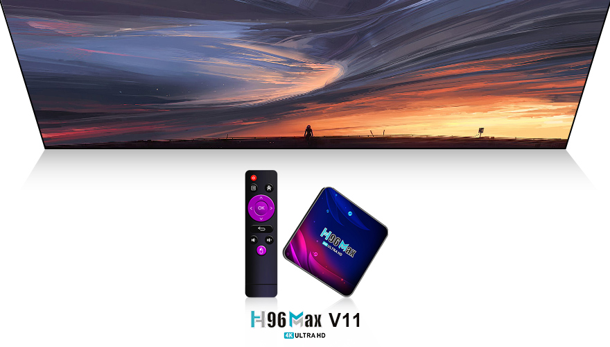 H96 MAX V11 Android 11 4GB RAM 32GB ROM Mini PC TV Box Media Player  Quad-Core WIFI HBO Max,Disney+,Netflix